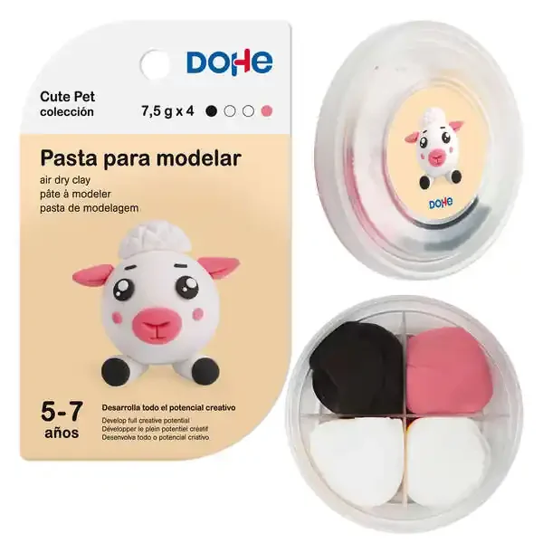 Dohe Coleccion Cute Pet Pasta para Modelar Oveja – Ligera y Flexible – Apto para Niños de 5 a 7 Años