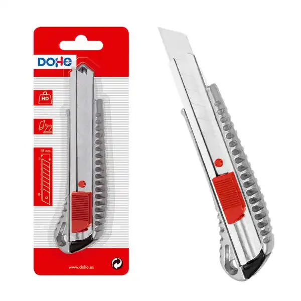 Dohe Cutter de Acero Inoxidable – Cuchillas Tronzables de Acero – Sistema de Bloqueo de Cuchilla – Blister Individual