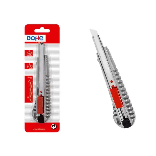 Dohe Cutter de Acero Inoxidable – Cuchillas Tronzables de Acero – Sistema de Bloqueo de Cuchilla – Blister Individual