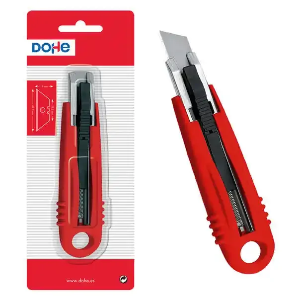 Dohe Cutter Retractil de Plastico – Guia Metalica – Sistema de Seguridad – 150mm de Longitud