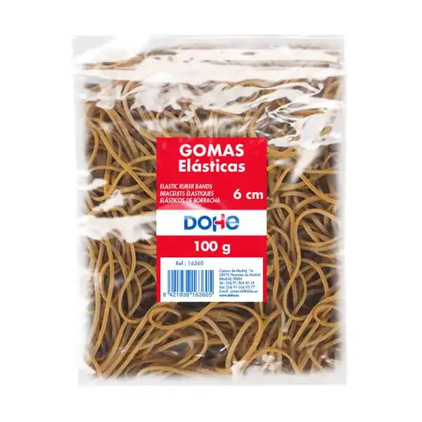 Dohe Gomas de Borrar – Longitud 6cm – Fabricadas en Latex de Gran Resistencia y Elasticidad – Bolsa de 100gr