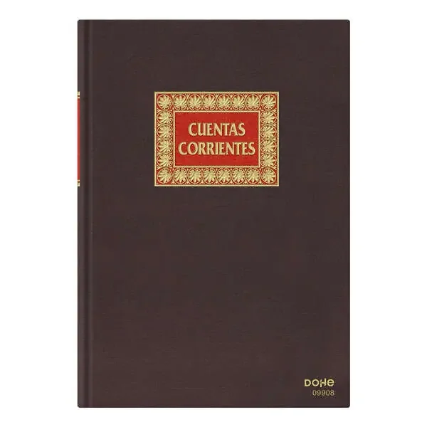 Dohe Libro de Contabilidad Cuentas Corrientes – Folio Natural – Encuadernacion en Tela – 100 Hojas Papel Offset Registro de 100gr