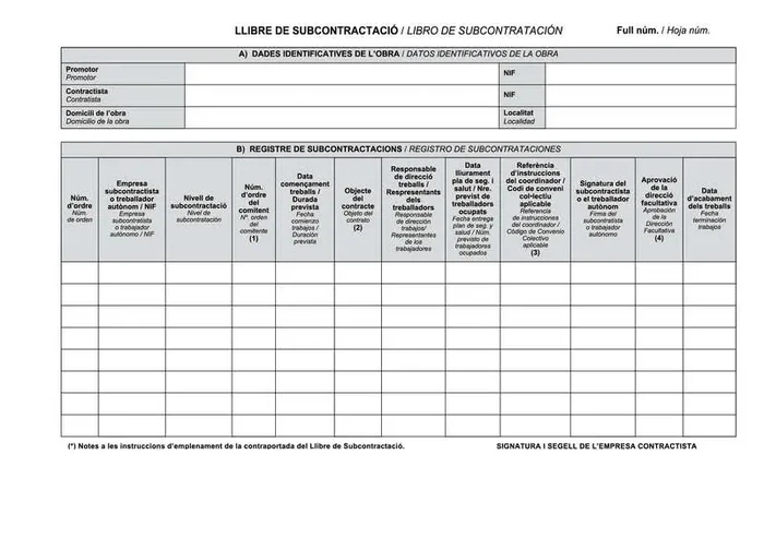 Dohe Libros de Subcontratacion Din A4 Apaisado – 10 Hojas Numeradas – Hojas Autocopiativas (10 uds)