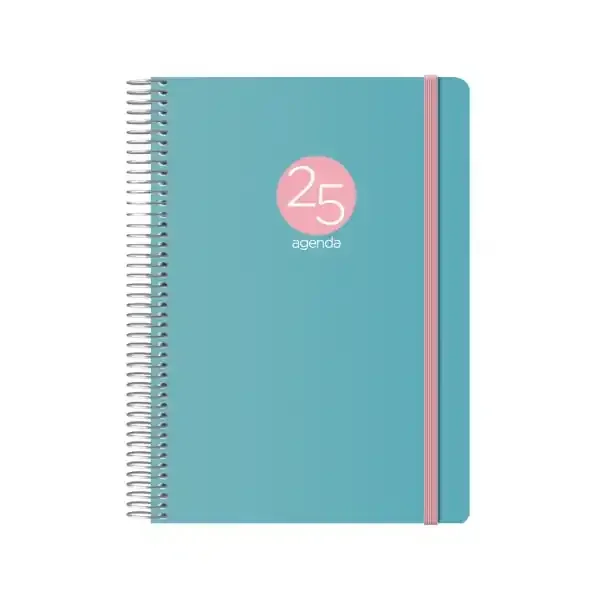 Dohe Menphis Agenda Anual – Dia Pagina – Cubierta de Plastico – Sabado y Domingo misma Pagina – Cierre con Goma Elastica – Tamaño 15x21cm – Color Verde