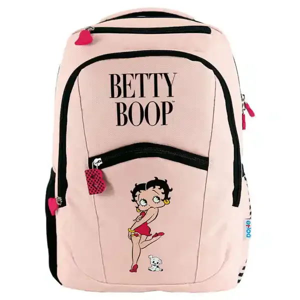 Dohe Mochila Grande de Betty Boop – Fabricada en Poliester – Compartimento Acolchado para Portatil – Bolsillos Delanteros y Laterales – Tirantes Reforzados y Ajustables – Espalda Acolchada