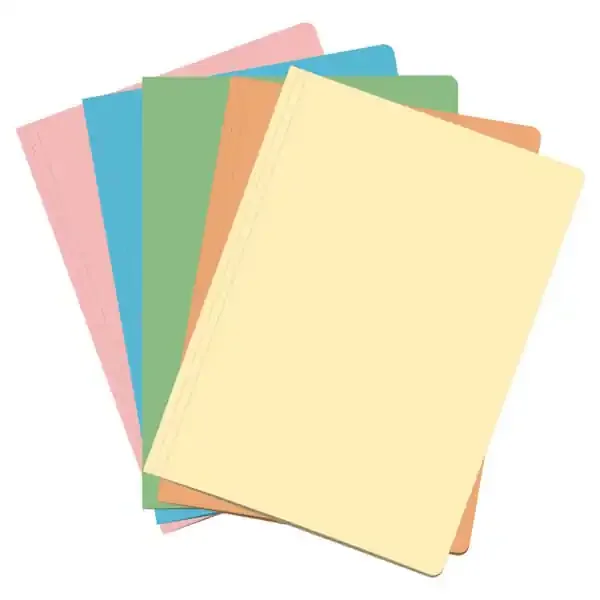 Dohe Pack de 50 Subcarpetas de Cartulina – Tamaño Folio – Ranura para Fastener – Colores Surtidos