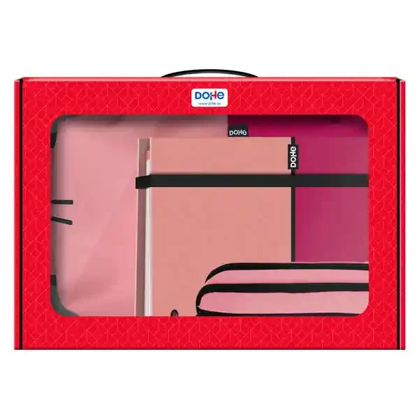Dohe Pack Mochila, Carpeta y Portatodo Duo – Maletin Regalo 365x515x105mm – Carpeta A4 Recambio – Mochila 3 Compartimentos Grande – Portatodo Triple
