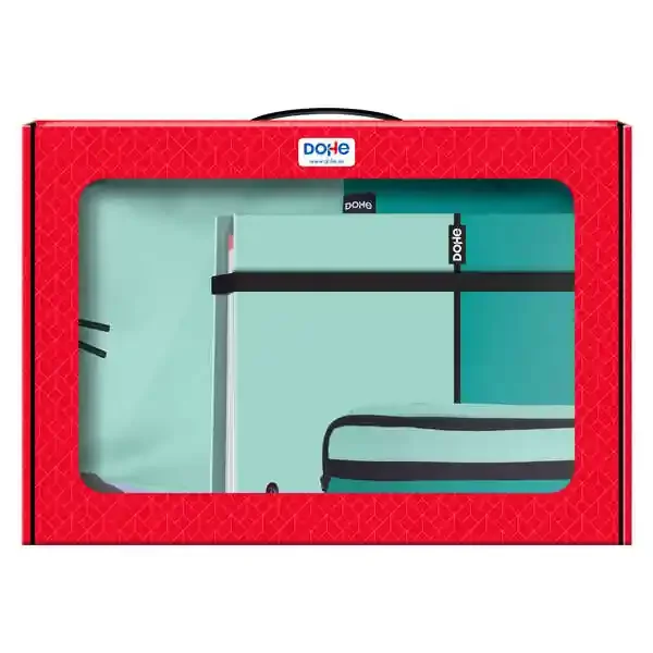 Dohe Pack Mochila, Carpeta y Portatodo Duo – Maletin Regalo 365x515x105mm – Carpeta A4 Recambio – Mochila 3 Compartimentos Grande – Portatodo Triple