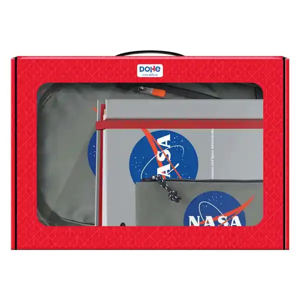 Dohe Pack Mochila, Carpeta y Portatodo Nasa grey – Maletin Regalo 365x515x105mm – Carpeta A4 Recambio, Mochila 3 Compartimentos Grande – Portatodo Triple