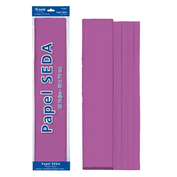 Dohe Papel Seda de 18g – 50x70cm – Ideal para Manualidades y Decoracion – Se Sirve en Bolsas de 25 Hojas