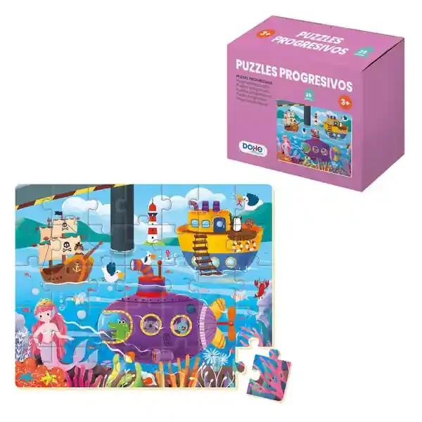 Dohe Puzzle Educativo para Niños – 35 Piezas – Doble Capa de Carton y Contrachapado – Estimula la Imaginacion y el Razonamiento