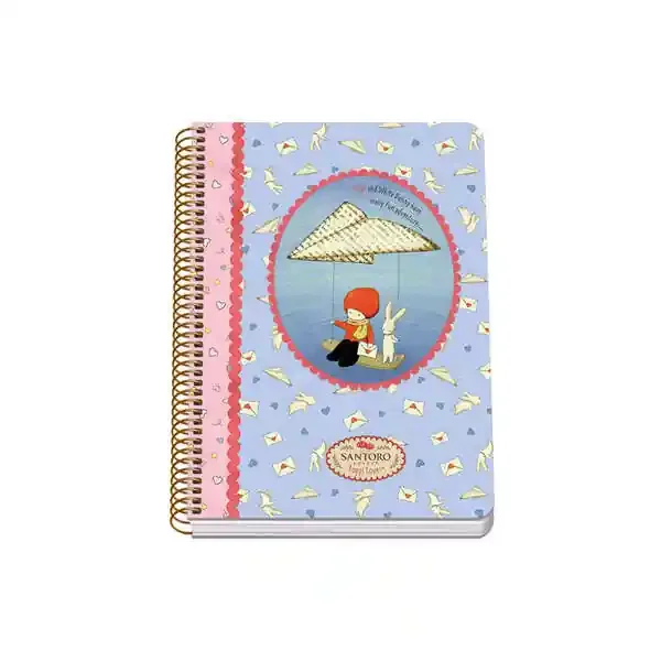 Dohe Santoro Poppi Loves Messenger Cuaderno Espiral Tapa Rigida – Tamaño A5 de 80 Hojas 90gr – Hojas con Cuadricula 4mm