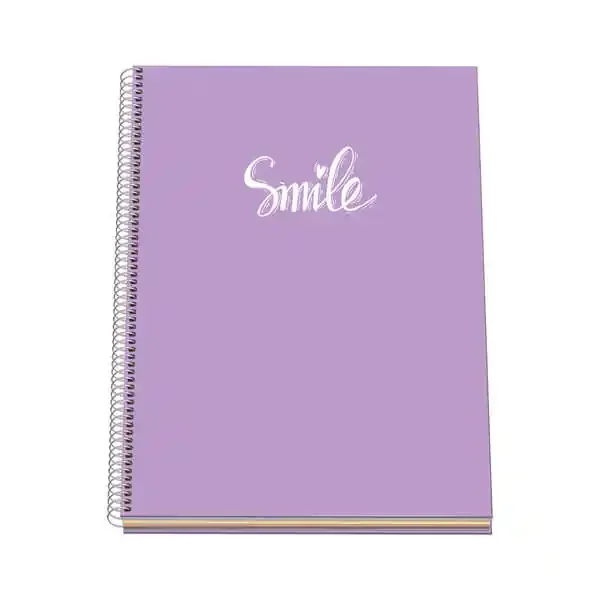 Dohe Serie Pastel Cuaderno con Espiral – Tamaño A4 de 100 Hojas 90gr – Hojas Microperforadas con 4 Taladros – Cuadricula 5mm – Color Morado Pastel