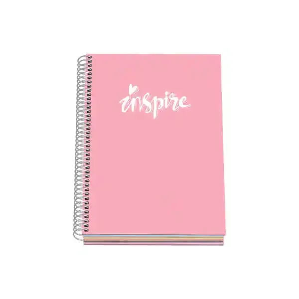 Dohe Serie Pastel Cuaderno con Espiral – Tamaño A5 de 100 Hojas 90gr – Hojas Microperforadas con 2 Taladros – Cuadricula 5mm – Color Rosa Pastel