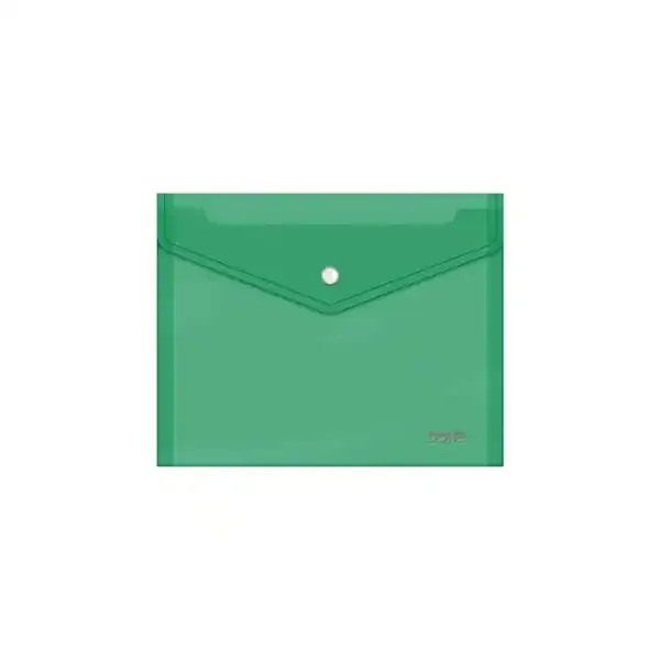 Dohe Sobre con Cierre de Broche – Tamaño A5 – Polipropileno Cristal Transparente 150 Micras – Color Verde