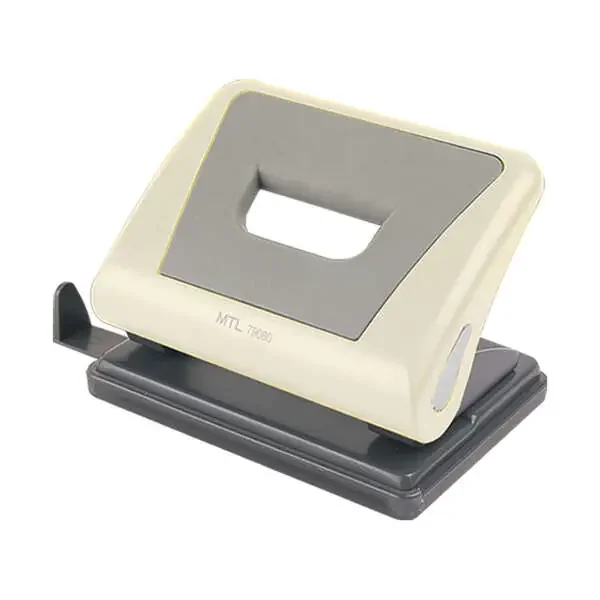 Dohe Taladro Resistente de Alta Calidad – 6mm de Diametro – Distancia de 80mm Entre Perforaciones – Guia Ajustable para Papel – Cubeta de Facil Apertura