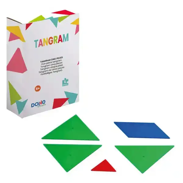 Dohe Tangram de Madera – 150x150mm – Favorece la Imaginacion y Creatividad – Desarrollo del Sentido Espacial – Recomendado para Segundo Ciclo de Primaria