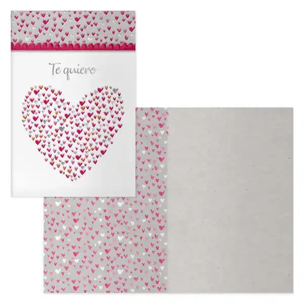 Dohe Tarjeta de Felicitacion de San Valentin – 11.5x17cm – Impresas a Todo Color – Estampaciones con Pelicula de Color – Estampacion en Seco – Papel Offset Blanco de 300gr – Incluye Sobre de Color (6 uds)