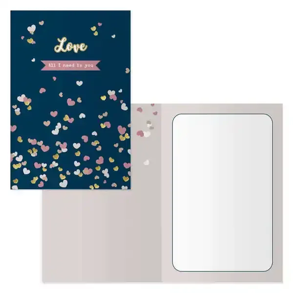 Dohe Tarjeta de Felicitacion de San Valentin – 11.5x17cm – Impresion a Todo Color – Estampaciones con Pelicula de Color – Estampacion en Seco – Papel Offset Blanco de 300gr – Incluye Sobre de Color (6 uds)