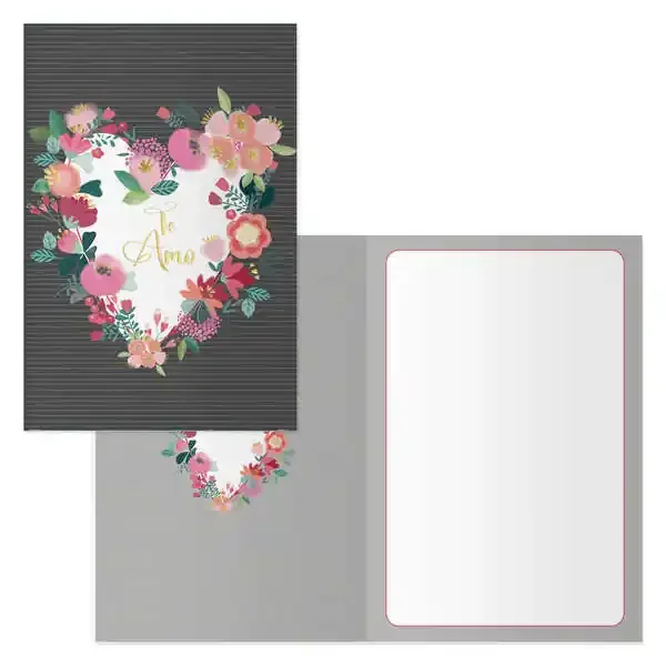 Dohe Tarjeta de Felicitacion de San Valentin – 11.5x17cm – Impresion a Todo Color – Estampaciones con Pelicula de Color – Estampacion en Seco – Papel Offset Blanco de 300gr – Incluye Sobre de Color (6 uds)