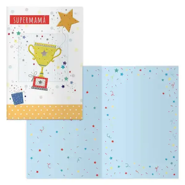 Dohe Tarjeta de Felicitacion Dia de la Madre – 11.5x17cm – Impresas a Todo Color – Estampaciones con Pelicula de Color – Estampacion en Seco – Papel Offset Blanco de 300gr – Incluye Sobre de Color (6 uds)