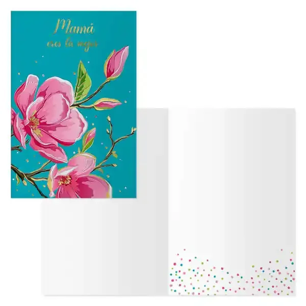 Dohe Tarjeta de Felicitacion Dia de la Madre – 11.5x17cm – Impresas a Todo Color – Estampaciones con Pelicula de Color – Estampacion en Seco – Papel Offset Blanco de 300gr – Incluye Sobre de Color (6 uds)