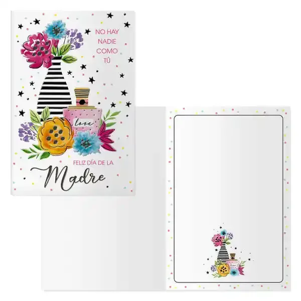 Dohe Tarjeta de Felicitacion Dia de la Madre – 11.5x17cm – Impresas a Todo Color – Estampaciones con Pelicula de Color – Estampacion en Seco – Papel Offset Blanco de 300gr – Incluye Sobre de Color (6 uds)