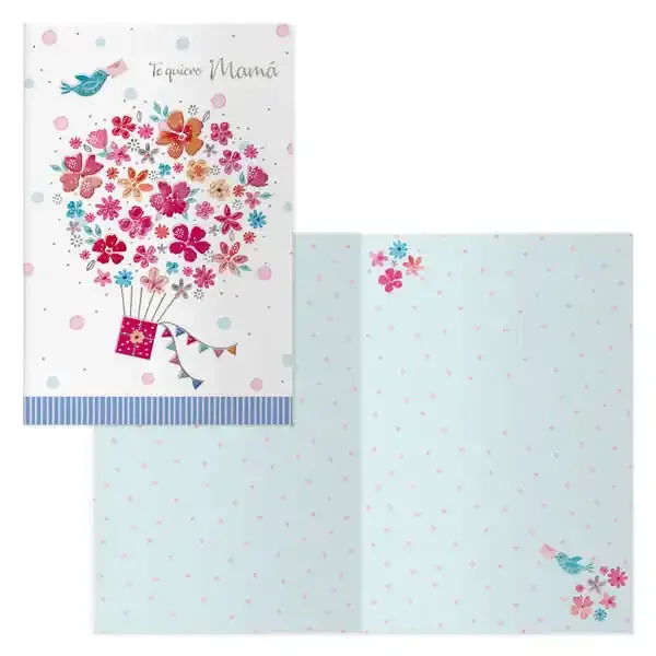 Dohe Tarjeta de Felicitacion Dia de la Madre – 11.5x17cm – Impresas a Todo Color – Estampaciones con Pelicula de Color – Estampacion en Seco – Papel Offset Blanco de 300gr – Incluye Sobre de Color (6 uds)