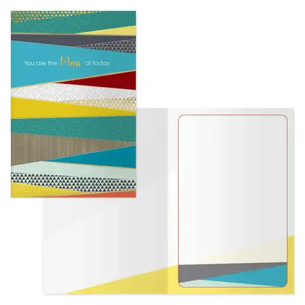 Dohe Tarjeta de Felicitacion Dia del Padre – 11.5x17cm – Impresion a Todo Color – Estampaciones con Pelicula de Color – Estampacion en Seco – Papel Offset Blanco de 300gr – Incluye Sobre de Color (6 uds)