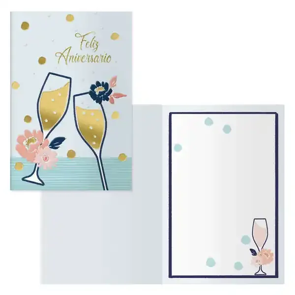 Dohe Tarjeta de Felicitacion para Parejas – 11.5x17cm – Impresas a Todo Color – Estampaciones con Pelicula de Color – Estampacion en Seco – Papel Offset Blanco de 300gr – Incluye Sobre de Color (6 uds)