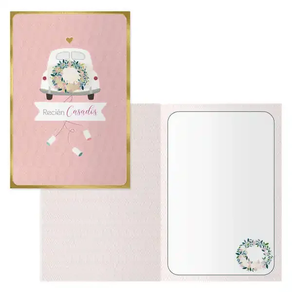 Dohe Tarjeta de Felicitacion para Parejas – 11.5x17cm – Impresas a Todo Color – Estampaciones con Pelicula de Color – Estampacion en Seco – Papel Offset Blanco de 300gr – Incluye Sobre de Color (6 uds)