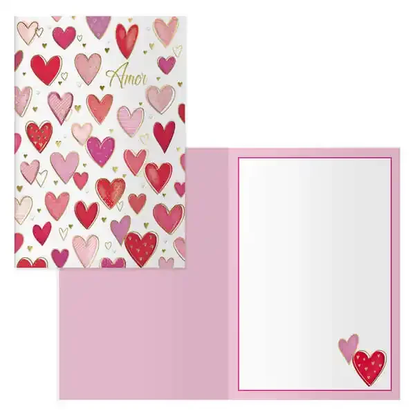 Dohe Tarjeta de Felicitacion para Parejas – 11.5x17cm – Impresas a Todo Color – Estampaciones con Pelicula de Color – Estampacion en Seco – Papel Offset Blanco de 300gr – Incluye Sobre de Color (6 uds)