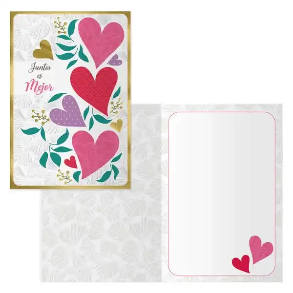 Dohe Tarjeta de Felicitacion para Parejas – 11.5x17cm – Impresion a Todo Color – Estampaciones con Pelicula de Color – Estampacion en Seco – Papel Offset Blanco de 300gr – Incluye Sobre de Color (6 uds)