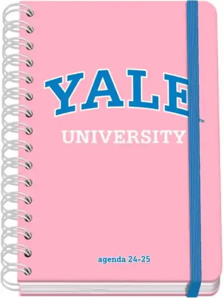 Dohe YALE Pink Lady Agenda Escolar Espiral Wire?o A5 – Semana Vista – Papel 80g/m2 – Cubierta de Carton Plastificado – Cierre con Goma Elastica – Color Rosa