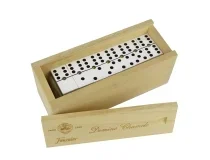 Domino chamelo Fournier ficha celuloide en caja de madera 130012235