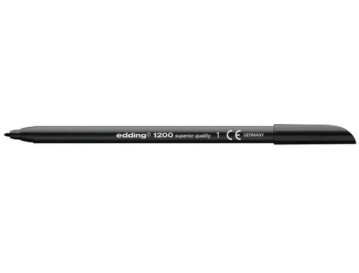 Edding 1200 Rotulador Permanente – Punta Redonda – Trazo entre 0.5 y 1 mm. – Tinta con Base de Agua – Color Negro (10 uds)
