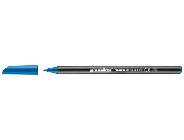 Edding 1200 Rotulador Permanente – Punta Redonda – Trazo entre 0.5 y 1 mm. – Tinta con Base de Agua – Color Azul Claro (10 uds)