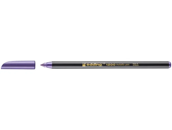 Edding 1200 Rotulador Permanente – Punta Redonda – Trazo entre 1 y 3 mm. – Tinta con Base de Agua – Color Violeta Metalizado (10 uds)