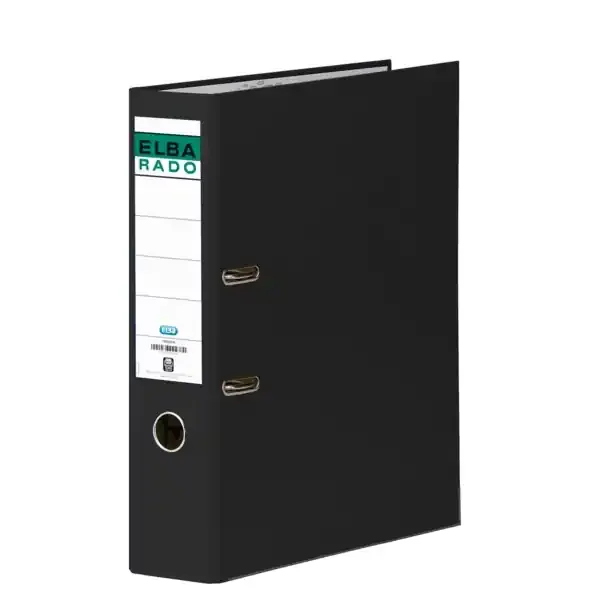 Elba Archivador Palanca Rado Chic – Lomo de 80mm – Forrado en PVC – Interior de Papel Negro (10 uds)