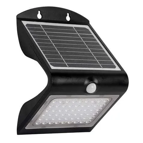 Elbat Aplique Led Solar Doble Iluminacion 4W – 500LM – Luz Fria 6000K – Luz Calidad 3000K – Sensor de Movimiento