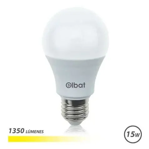Elbat Bombilla LED A60 15W E27 1350lm – 3000K Luz Calida