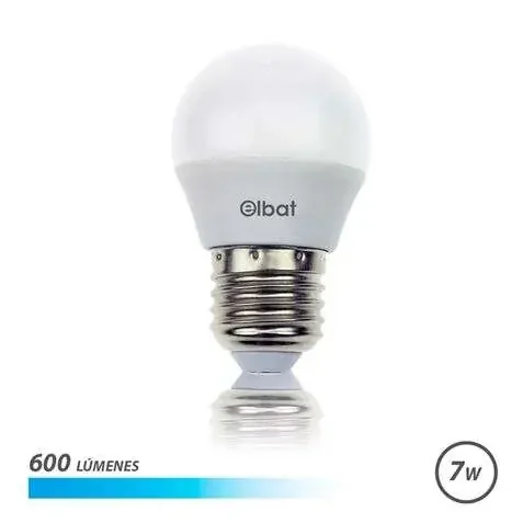 Elbat Bombilla LED G45 7W 600LM E27 Luz Fria – Ahorro de Energia – Larga Vida Util – Bajo Consumo – Color Blanco