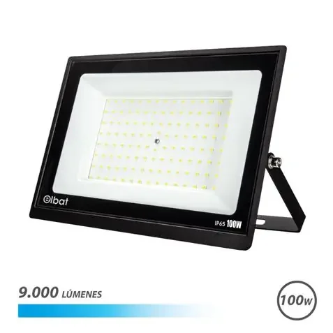 Elbat Foco LED Serie Super Slim 100W – 9000 Lumenes – 6500K Luz Fria – IP65 Para Uso en Exterior