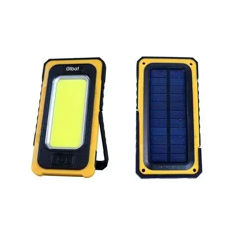 Elbat Linterna LED Solar Recargable – Gancho e Iman – Cob 10W 800LM – Color Negro