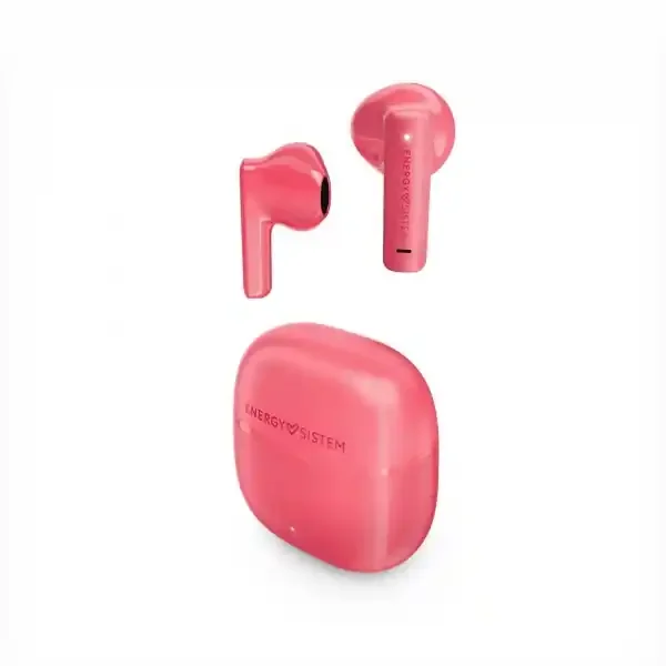 Energy Sistem Auriculares True Wireless – Bluetooth 5.4 – 20h Autonomia – Graves Profundos – Materiales Reciclados – Asistente de Voz Integrado – Color Rojo