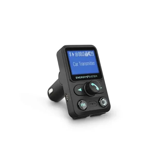 Energy Sistem Transmisor de Coche FM XTRA – LCD 1 -4″ – Bluetooth – MicroSD – USB MP3 – Asistente de Voz – Color Negro