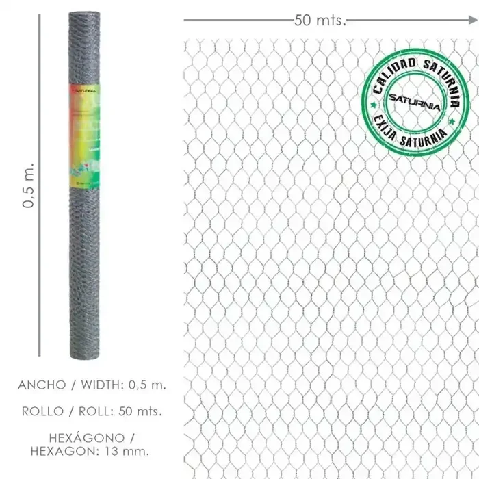 Enrejado Triple Torsion 13/ 50 cm. Rollo 50 Metros Uso Domestico