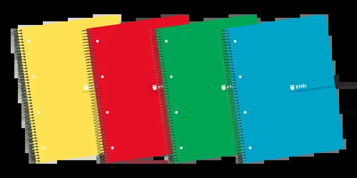 Enri A4+ Europeanbook – Tapa Dura – Espiral – 80 Hojas – Cuadricula 5×5 – Colores Surtidos (5 uds)