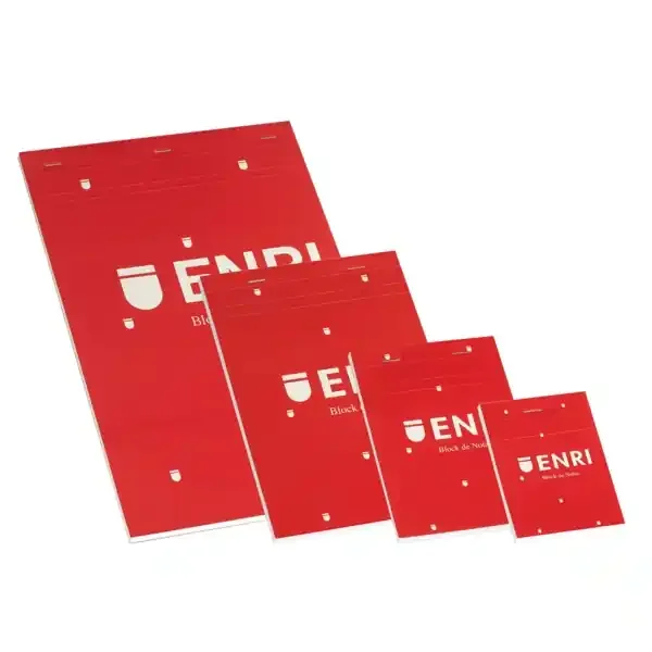 Enri A5 Tapa Blanda Bloc de Notas Grapado – Tamaño A5 – Tapa Blanda – 80 Hojas – Color Rojo (5 uds)