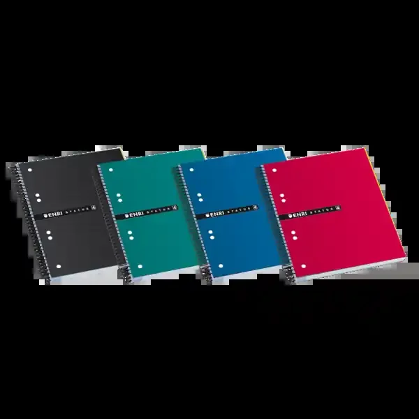 Enri Status A5+ Europeanbook – Tapa Extradura Resistente – Formato A5+ – Cuaderno con 120 Hojas – Cuadricula 5×5 – Colores Surtidos (4 uds)